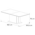 Fidia Italian Extending Dining Table - 160cm-250cm - 6-10 Seater - Fluted Pedestal Base - Emperador Taupe - Marquinia Marble Effect Top