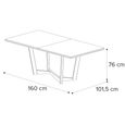 Fidia Italian Extending Dining Table - 160cm-250cm - 6-10 Seater - Marquinia Marble Effect Top and Metal