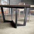 Fidia Italian Extending Dining Table - 200cm-290cm - 8-12 Seater - Marquinia Marble Effect Top and Metal