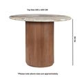 Ashford Dining Table - 100cm - 4 Seater - Round - Fluted - Pale Taupe - Marble Top and Mango Wood