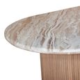 Ashford Dining Table - 170cm - 6 Seater - Oval - Fluted - Pale Taupe - Marble Top and Mango Wood