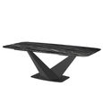 Krystal Italian Dining Table - 200cm - 8 Seater - V Base - Ceramic and Metal