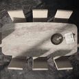 Krystal Italian Dining Table - 200cm - 8 Seater - Net Base - Ceramic and Metal