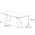 Krystal Italian Dining Table - 200cm - 8 Seater - Tent Base - Ceramic and Metal