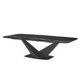 Krystal Italian Dining Table - 240cm - 10 Seater - V Base - Ceramic and Metal
