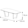 Krystal Italian Dining Table - 240cm - 10 Seater - Net Base - Ceramic and Metal