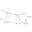 Krystal Italian Dining Table - 240cm - 10 Seater - Tent Base - Ceramic and Metal
