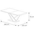 Krystal Italian Extending Dining Table - 160cm-260cm - 6-10 Seater - V Base - Medblue Birch Gloss - Wooden and Metal