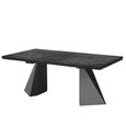 Krystal Italian Extending Dining Table - 160cm-260cm - 6-10 Seater - Tent Base - Medblue Birch Gloss - Wooden and Metal