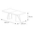 Krystal Italian Extending Dining Table - 160cm-260cm - 6-10 Seater - Tent Base - Medblue Birch Gloss - Wooden and Metal