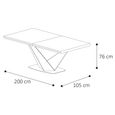 Krystal Italian Extending Dining Table - 200cm-300cm - 8-12 Seater - V Base - Medblue Birch Gloss - Wooden and Metal