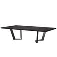 Krystal Italian Extending Dining Table - 200cm-300cm - 8-12 Seater - Net Base - Medblue Birch Gloss - Wooden and Metal