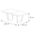 Krystal Italian Extending Dining Table - 200cm-300cm - 8-12 Seater - Net Base - Medblue Birch Gloss - Wooden and Metal