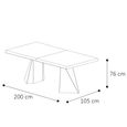 Krystal Italian Extending Dining Table - 200cm-300cm - 8-12 Seater - Tent Base - Medblue Birch Gloss - Wooden and Metal