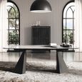 Krystal Italian Dining Table - 240cm - 10 Seater - Tent Base - Ceramic and Metal
