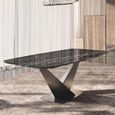 Krystal Italian Dining Table - 240cm - 10 Seater - V Base - Ceramic and Metal