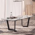 Zenith Italian Dining Table - 200cm - 8 Seater - Net Base - Calacatta Gold and Black - Ceramic Top