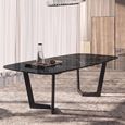 Zenith Italian Dining Table - 200cm - 8 Seater - Net Base - Thunder Night and Black - Ceramic Top
