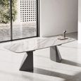 Zenith Italian Dining Table - 200cm - 8 Seater - Tent Base - Calacatta Gold and Black - Ceramic Top