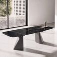 Zenith Italian Dining Table - 200cm - 8 Seater - Tent Base - Thunder Night and Black - Ceramic Top