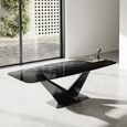 Zenith Italian Dining Table - 200cm - 8 Seater - V Base - Thunder Night and Black - Ceramic Top