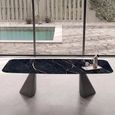 Zenith Italian Dining Table - 240cm - 10 Seater - Tent Base - Thunder Night and Black - Ceramic Top