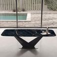 Zenith Italian Dining Table - 240cm - 10 Seater - V Base - Thunder Night and Black - Ceramic Top