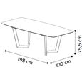 Zenith Italian Dining Table - 200cm - 8 Seater - Net Base - Calacatta Gold and Black - Ceramic Top
