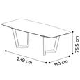 Zenith Italian Dining Table - 240cm - 10 Seater - Net Base - Calacatta Gold and Black - Ceramic Top