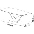 Zenith Italian Dining Table - 240cm - 10 Seater - V Base - Thunder Night and Black - Ceramic Top