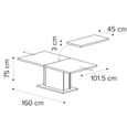 Volare Italian Extending Dining Table - 160cm-250cm - 6-10 Seater - Pedestal - Venetian Grey