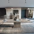 Volare Italian Extending Dining Table - 200cm-290cm - 8-12 Seater - Pedestal - Venetian Grey