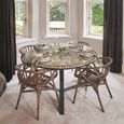 Driftwood Glass Top 4 Seater 130cm Round Dining Table thumbnail