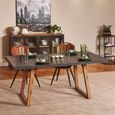 Concrete Top Black 6 Seater 180cm Dining Table thumbnail
