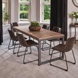 Capri Mango Wood 6 Seater 180cm Dining Table with Brushed Gunmetal Base thumbnail