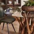 Branchwood Glass Top 4 Seater 130cm Round Dining Table thumbnail 3
