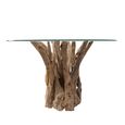Branchwood Glass Top 4 Seater 130cm Round Dining Table thumbnail 4