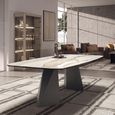 Prestige Italian Dining Table - 240cm - 10 Seater - Tent Base - Calacatta Gold and Black - Ceramic