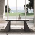 Prestige Italian Dining Table - 240cm - 10 Seater - Tent Base - Calacatta Gold and Black - Ceramic