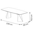 Prestige Italian Dining Table - 240cm - 10 Seater - Tent Base - Calacatta Gold and Black - Ceramic