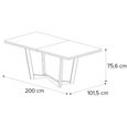 Prestige Italian Extending Dining Table - 200cm-290cm - 8-12 Seater - Urban Velvet and Rich Tobacco