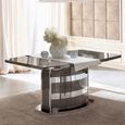 Platinum Italian Butterfly Extending Dining Table - 160cm-205cm - 6-8 Seater - Pedestal Base - Silver Birch