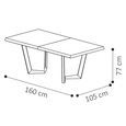 Elite Italian Extending Dining Table - 160cm-260cm - 6-10 Seater - Net Base - Silver Birch