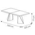 Elite Italian Extending Dining Table - 160cm-260cm - 6-10 Seater - Tent Base - Silver Birch