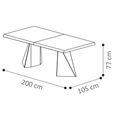 Elite Italian Extending Dining Table - 200cm-300cm - 8-12 Seater - Tent Base - Silver Birch