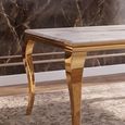 Louis Dining Table - 180cm - 6 Seater - Grey Marble & Gold