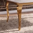 Louis Dining Table - 180cm - 6 Seater - Grey Marble & Gold