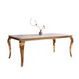 Louis Dining Table - 180cm - 6 Seater - Grey Marble & Gold