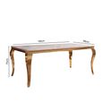 Louis Dining Table - 180cm - 6 Seater - Grey Marble & Gold