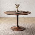 Goa Tulip Dining Table - 115cm - 4 Seater - Round - Rustic Sheesham